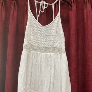 white crochet romper